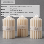 Peak Ribbed Pillar Candle