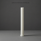 Long fluted column pillar on a gray background