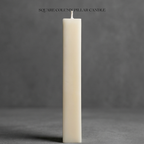 Beige square column pillar candle on a gray background