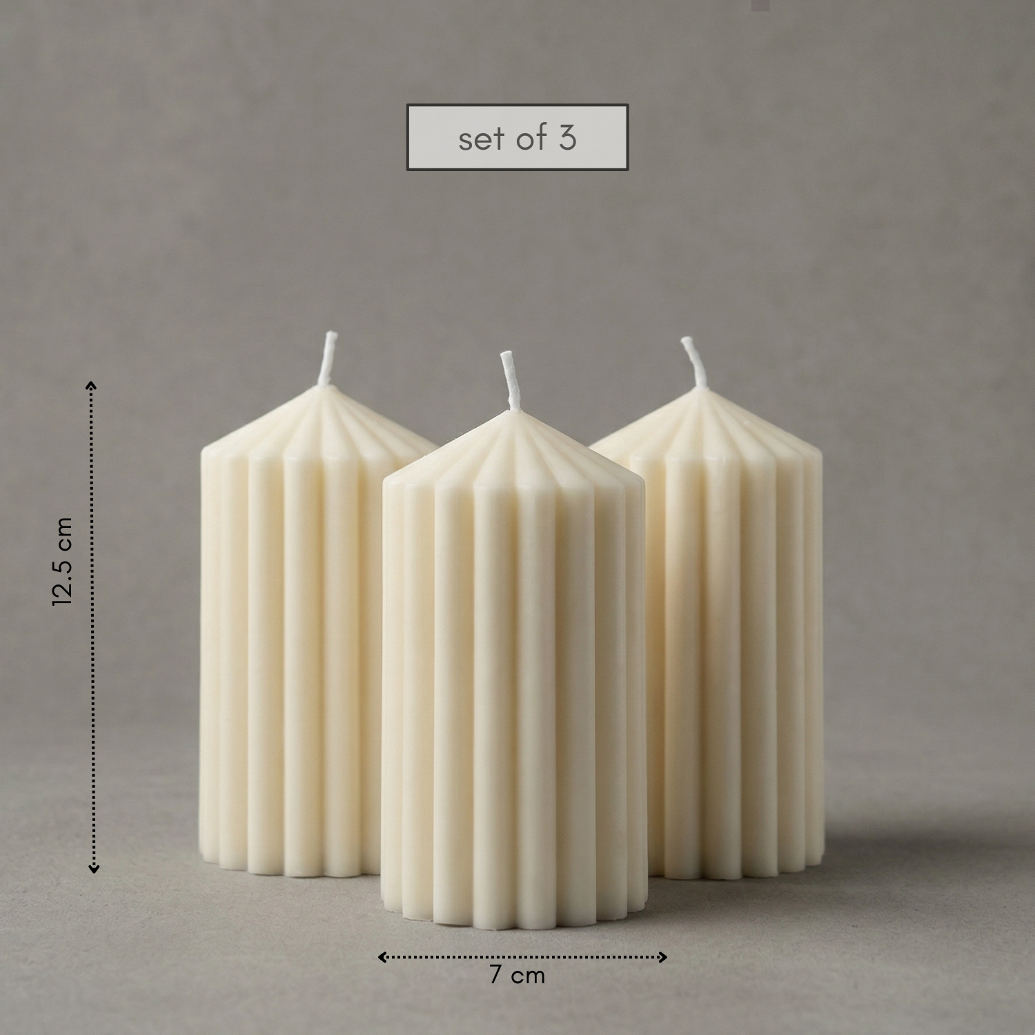 Peak Ribbed Pillar Candle