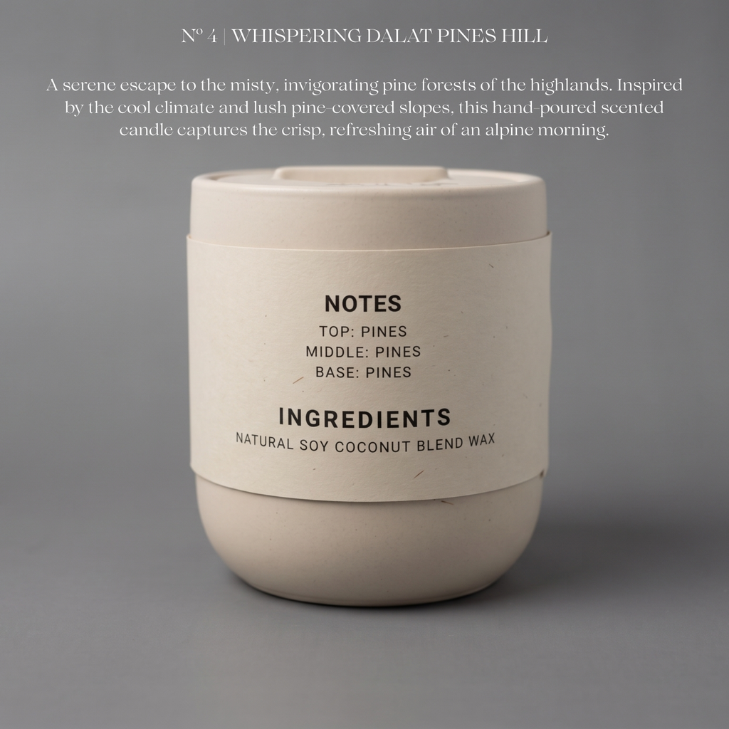 No.4 Whispering Dalat Pines Hill Scented Candle - 200g | Gift Box