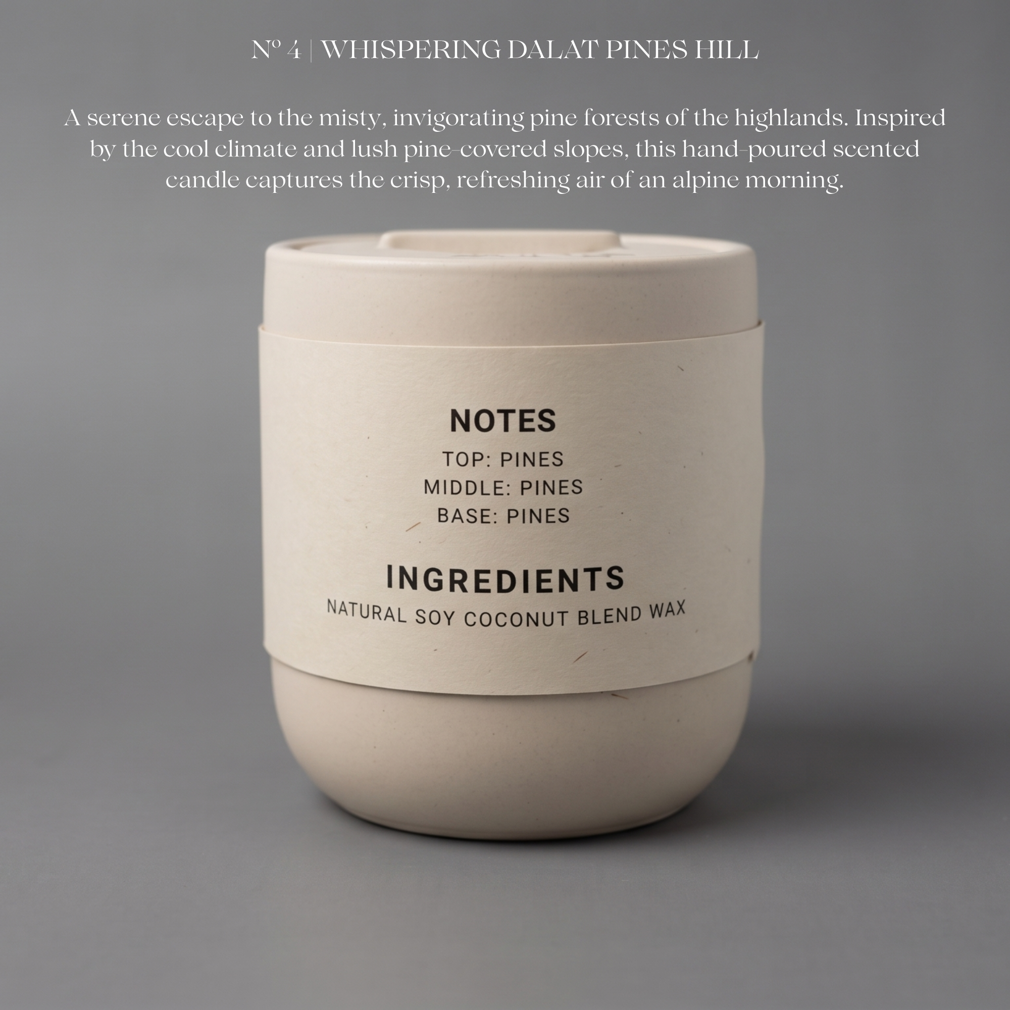 No.4 Whispering Dalat Pines Hill Scented Candle - 200g | Gift Box