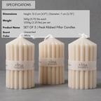 Peak Ribbed Pillar Candle