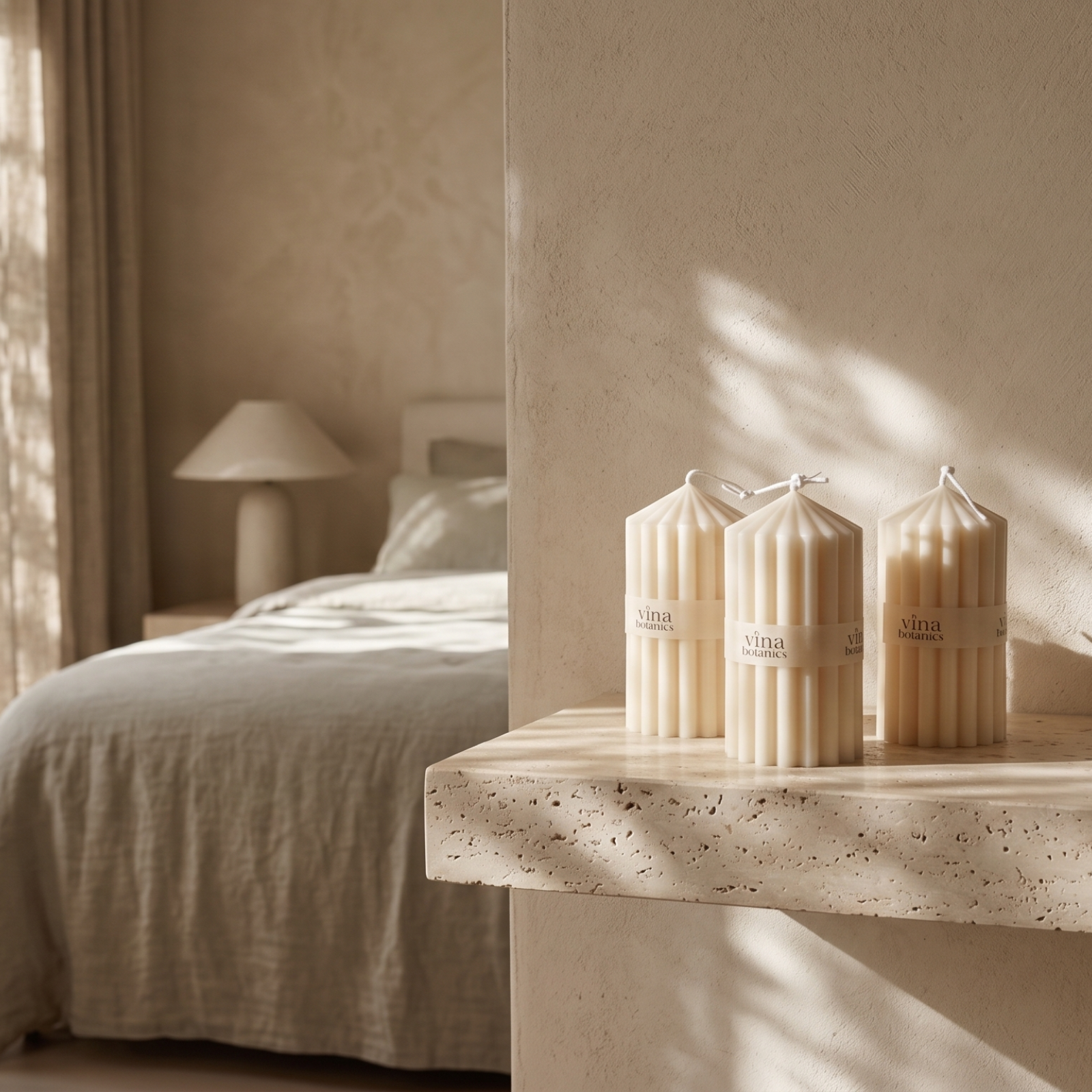 Peak Ribbed Pillar Candle