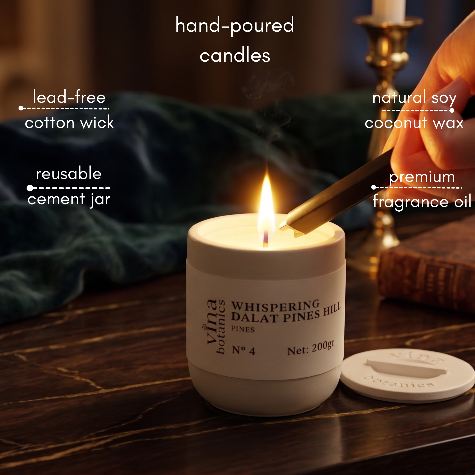 No.4 Whispering Dalat Pines Hill Scented Candle - 200g | Gift Box