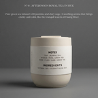 Candle with a label on a gray background